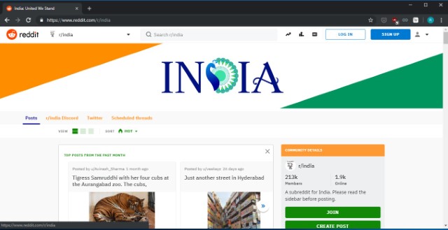 r-india subreddit