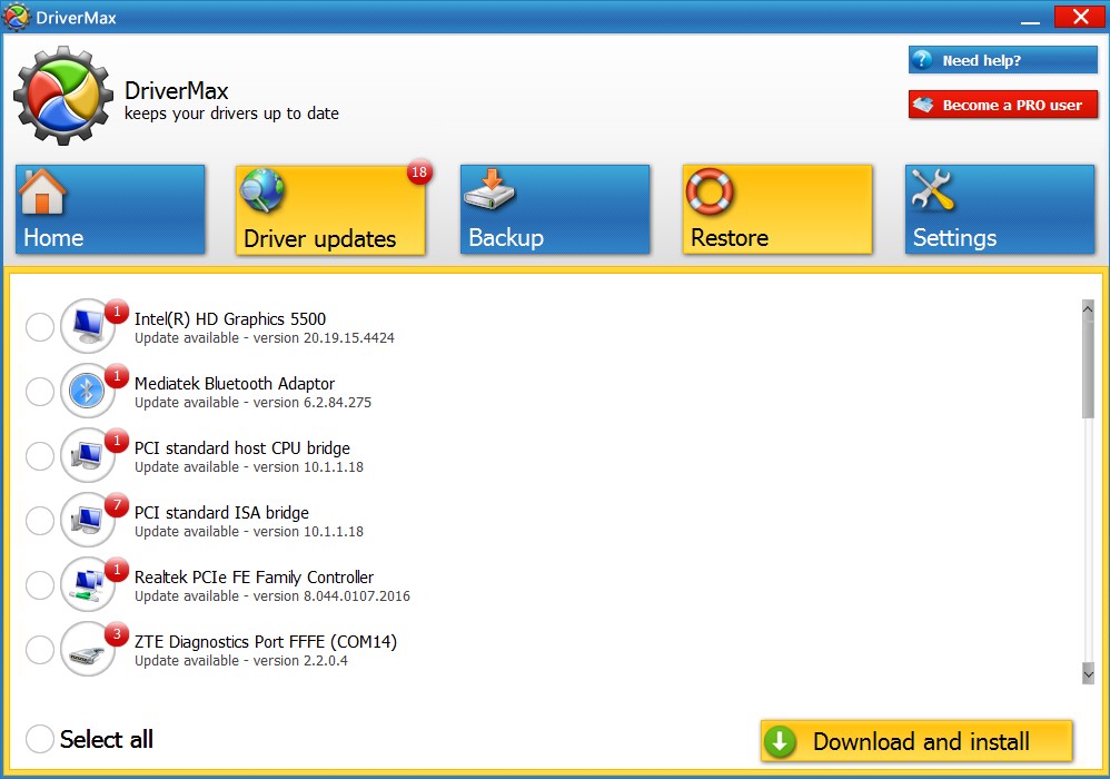 free pc driver updater download