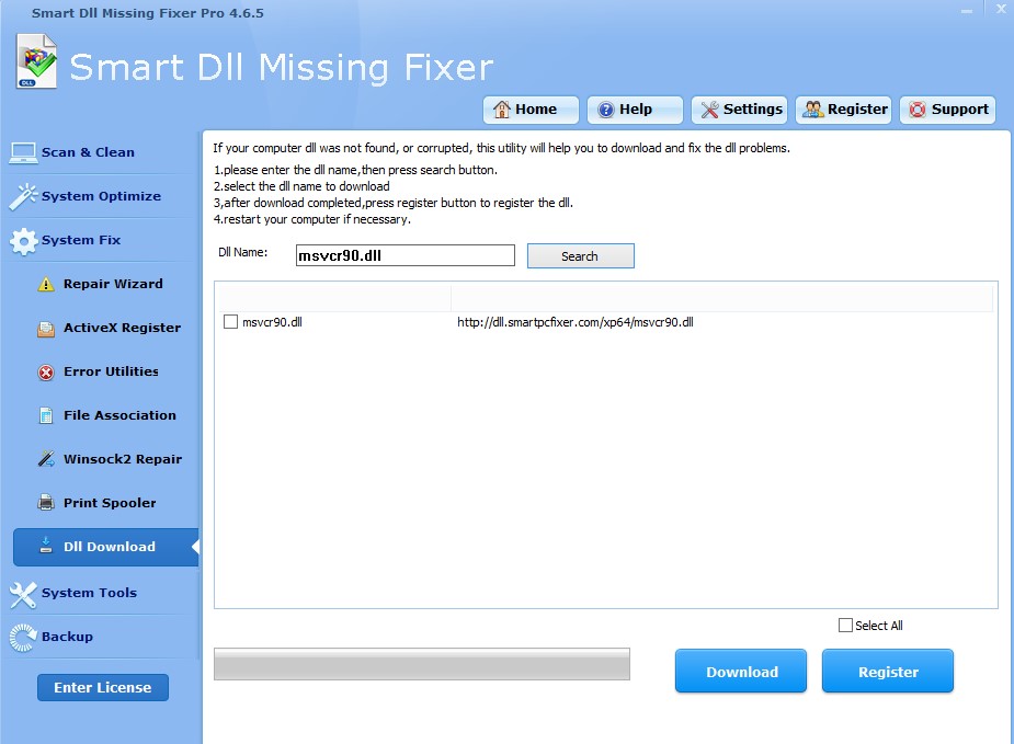 register a dll file in vista