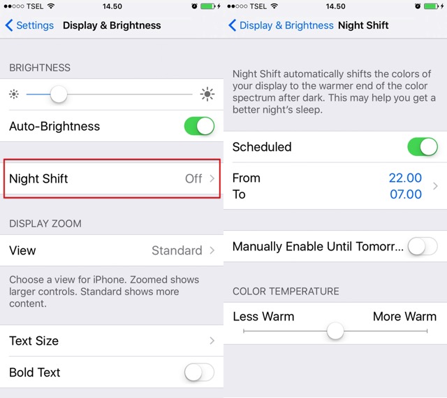 How to turn off blue light on iPhone using Night Shift