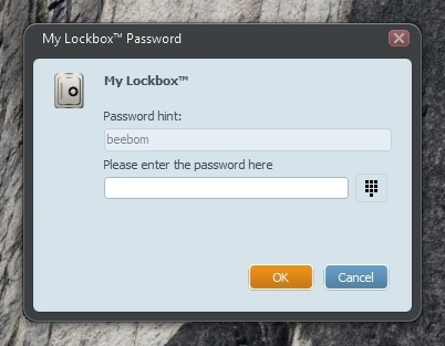 My Lockbox введите пароль