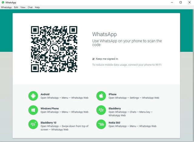 WhatsApp Desktop App Scan QR Code