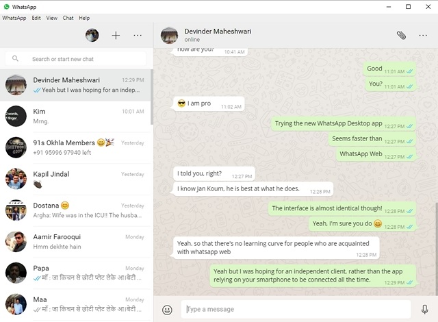 whatsapp desktop app windows 10