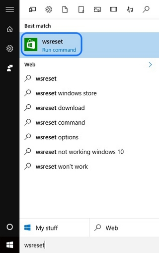 Windows Store reset cache