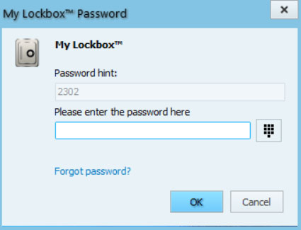 inserisci password mylockbox