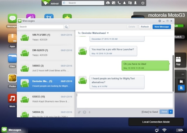 airdroid vs mightytext vs pushbullet