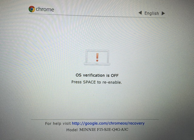 Chrome OS turn on OS verification