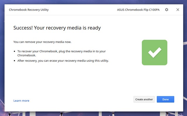 Chromebook Recovery Image Ready