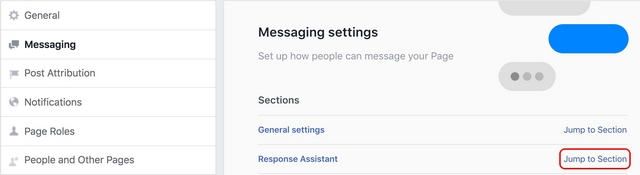 Facebook Messaging-Einstellungen