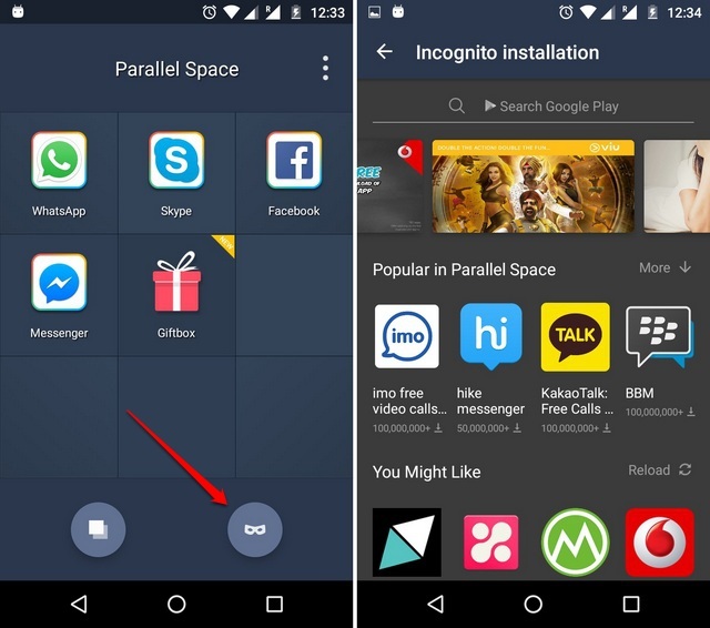 Espace Parallèle Masquer Les Applications En Mode Incognito