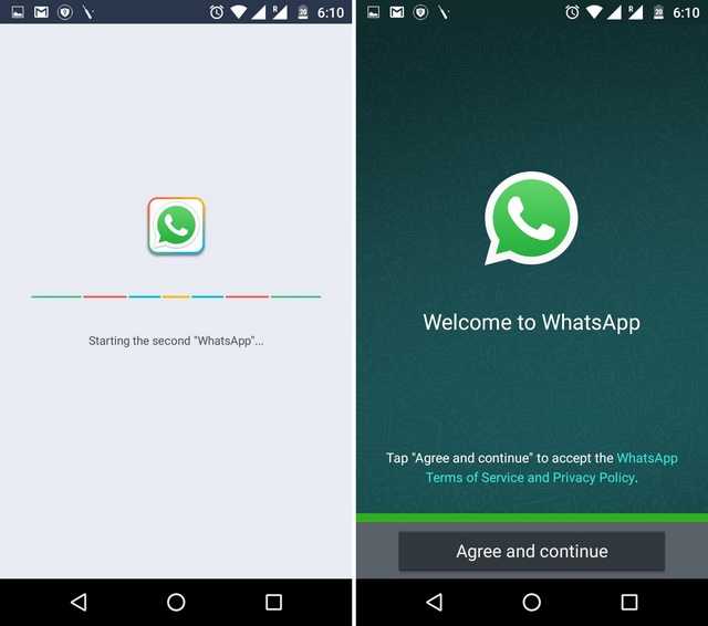 Parallel Space verwendet zwei WhatsApp-Konten