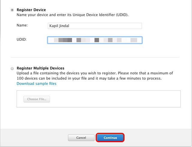 Device udid. Apple developer account.