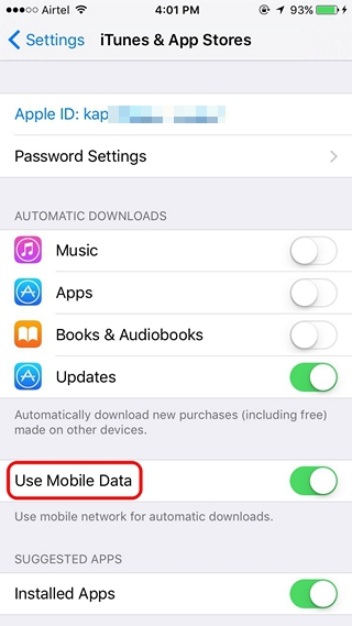 Verwenden Sie mobile Daten, um iPhone-Apps herunterzuladen