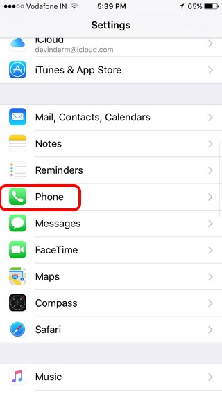 iPhone Settings Phone