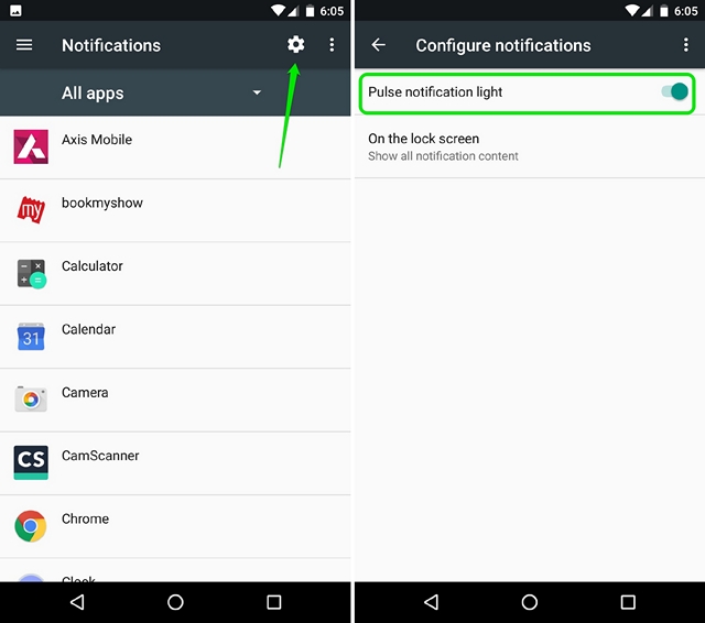 Android N enable notification LED