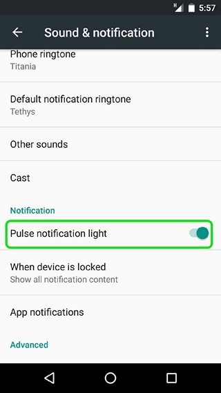 Android enable pulse notification LED
