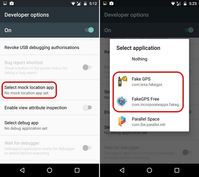 Android select mock location app