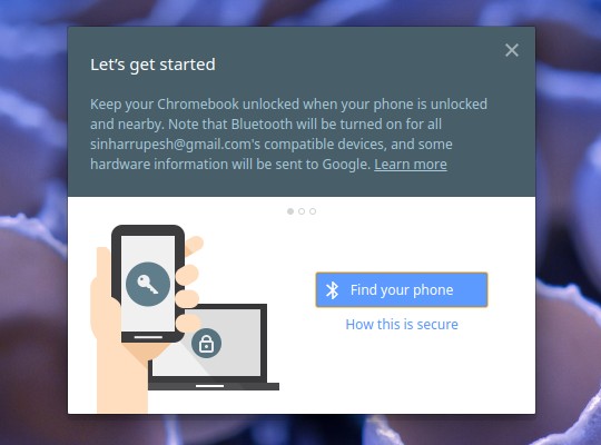 Chrome OS Smart Lock-Setup Telefon suchen