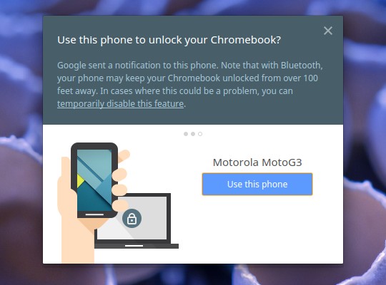 Chrome OS Smart Lock Setup use phone