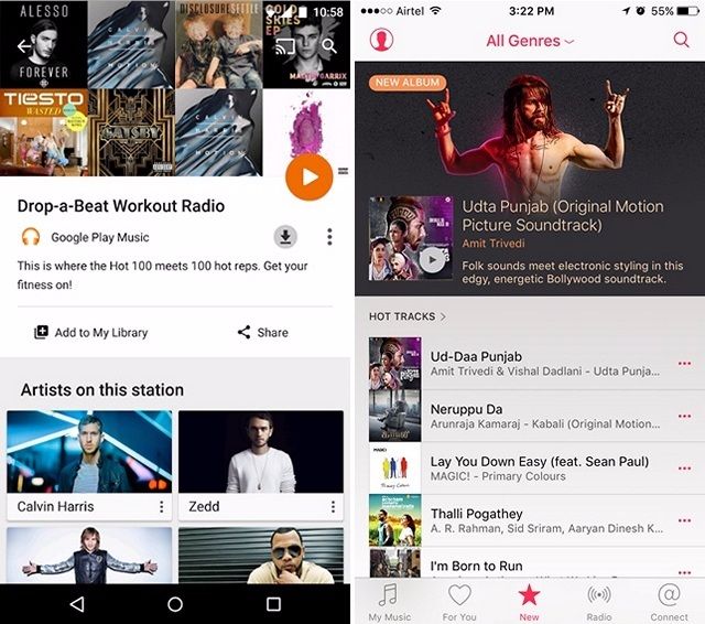 Google Play Music vs Apple Music
