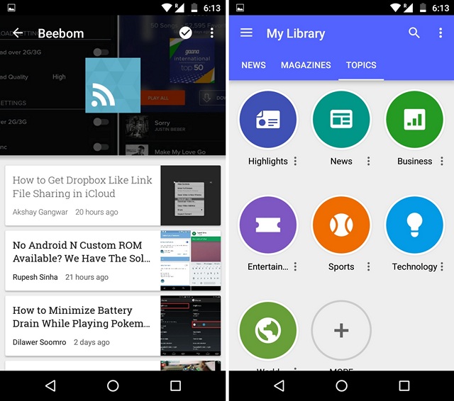 Google Play Newsstand Android App