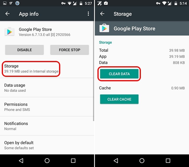 Google Play Store löscht Daten