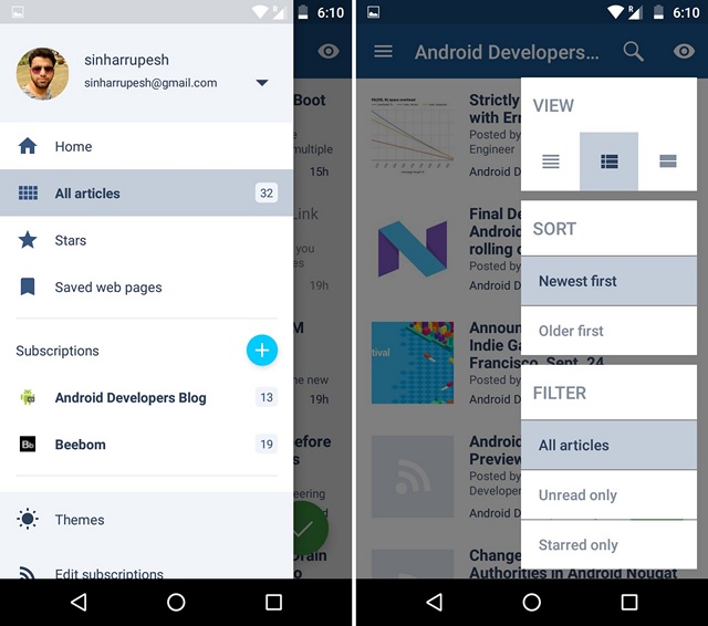 top 10 rss reader android