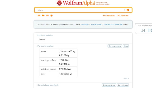 WolframAlpha-Search