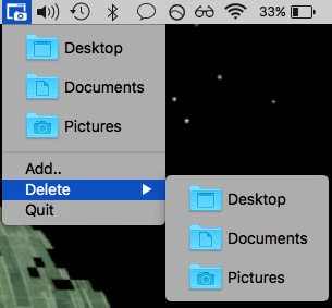 Ändern Sie den Standard-Screenshot-Speicherort in der Mac-App, die in der Menüleiste geöffnet ist