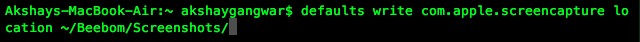 change default screenshot location on mac defaults command