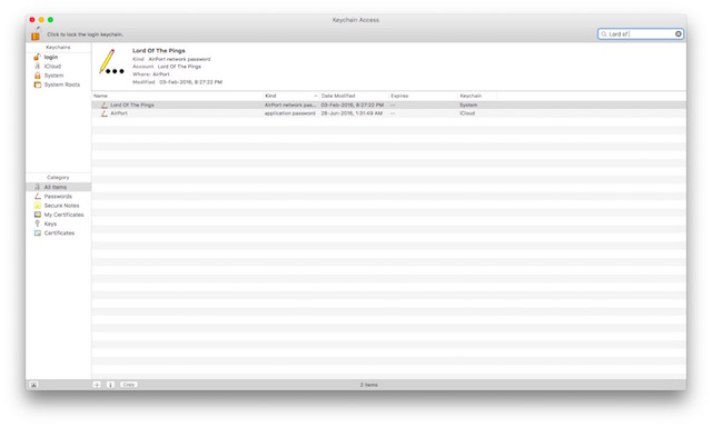 view saved wifi password mac