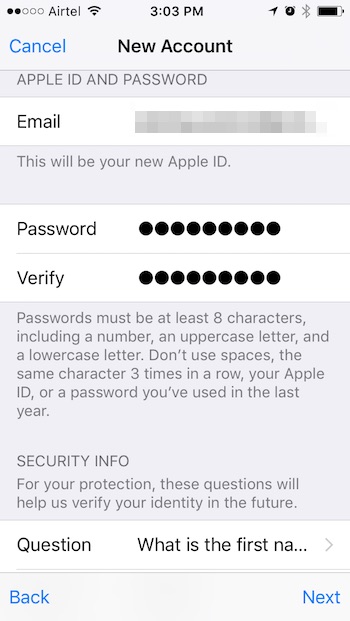 install georestricted apps on iPhone new apple id step one