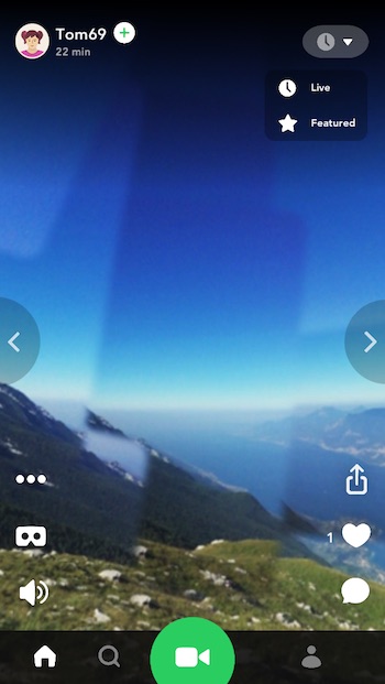 shoot 360 videos on iPhone Splash main interface