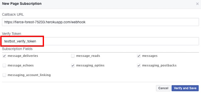 facebook messenger bot webhook fields