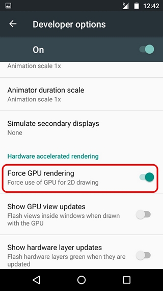 Android Force GPU rendering