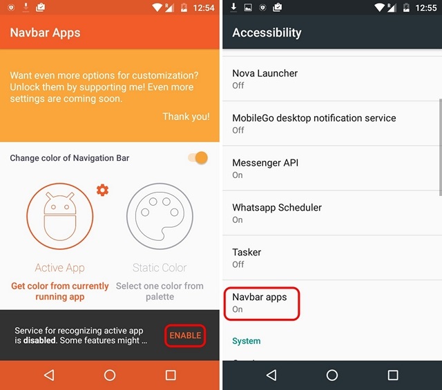 Navbar Accessibility Permission