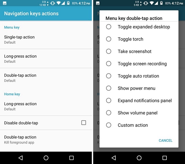 Navigation Keys Actions GravityBox