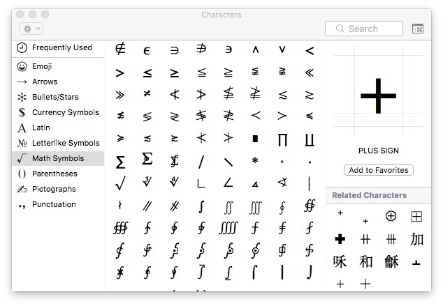 keyboard shortcuts symbols mac