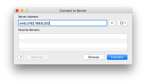 Dateien zwischen Mac und PC freigeben, Verbindung zum Server herstellen