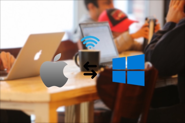how to wirelessly share files between a mac and pc