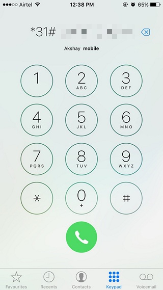 iPhone Secret Codes hide caller ID