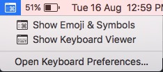 mac keyboard symbols menu bar icon