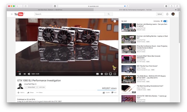 macOS Sierra Tricks play youtube video of choice