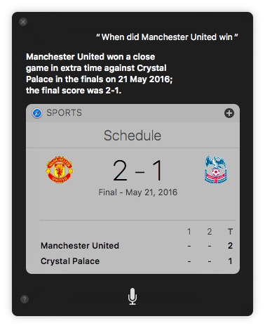 macOS Sierra tricks siri find sports results