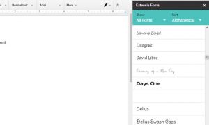 how to use extensis fonts in google docs