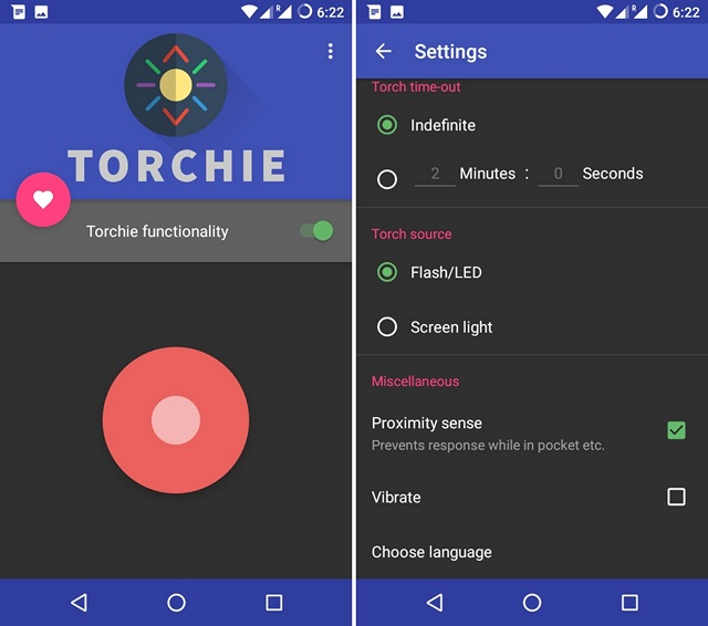 Torchie Android app
