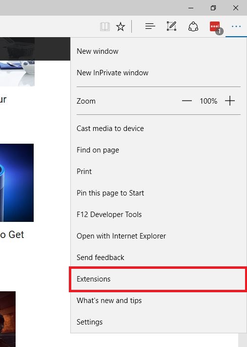 Edge extensions не открывается