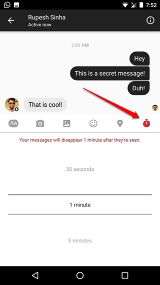 messenger go to secret conversation