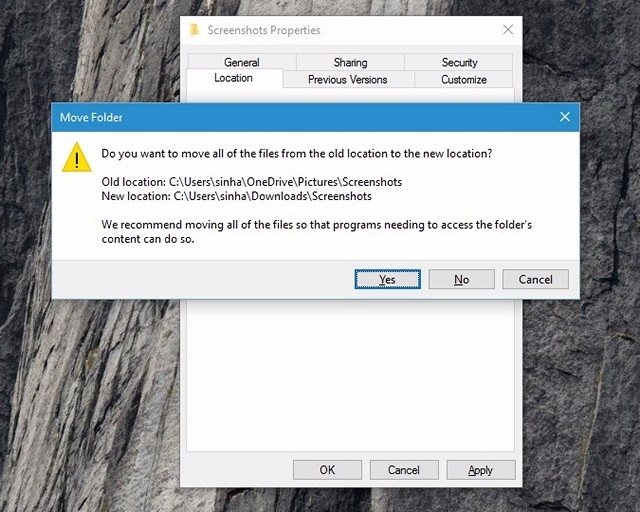 windows 10 screenshot default location