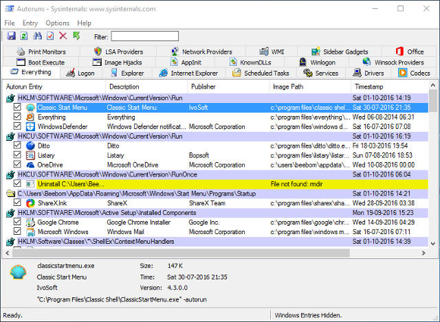 AutoRuns 14.10 instal the new for windows